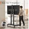 Mobile TV Stand, Rolling TV Cart for 55-80 inch Flat/Curved TVs, Adjustable Rolling TV Stand With Camera Shelf, Floor Tv Stand on Wheels