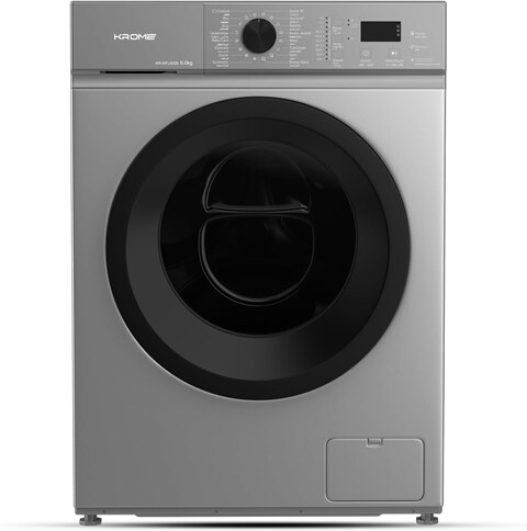 Krome 6Kg 1000 RPM Front Load Washing Machine, LED Display With Universal Motor, 5 Star Energy Efficient, 16 Wash Programs With Variable Temperature Setting, Titanium - KR-WFL60SS