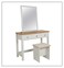 Denis 3 Drawers  Dressing Table With Mirror  &amp; Cushioned Stool