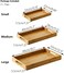 Tray Set, 3 Pcs Bamboo Trays Set with Handles, Multipurpose Wood Bamboo Serving Tray for Coffee, Food, Fruit Breakfast, Dinner - 3Different Sizes Large, Medium, Small Tray