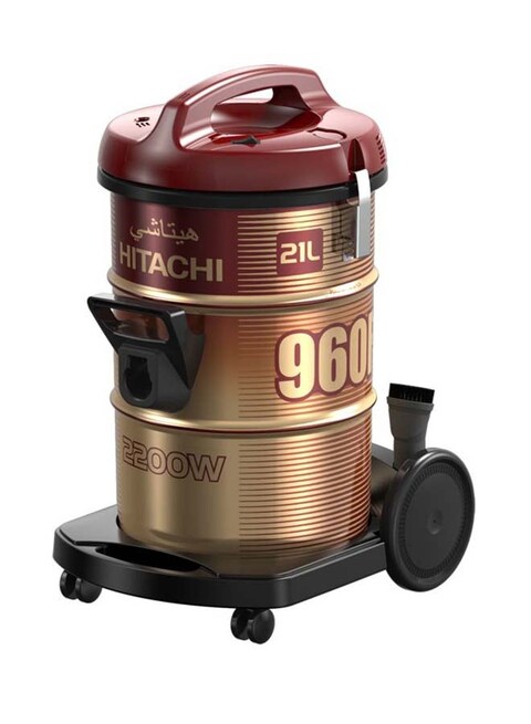 Hitachi Metal Drum Vacuum Cleaner, 21L, 2200W, CV-960F SS220 WR, Multicolour