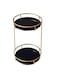 2-Layer 360 Degree Rotating Cosmetic Holder Stand Black/Gold
