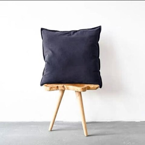 Luna Home 1 Piece 50*50cm Size, 100% Linen Cushion Cover, Solid Dark Gray.