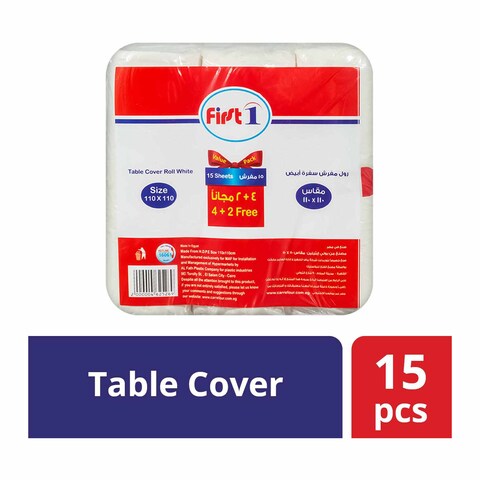 F1 Table Cover Roll - 15 Sheets - 6 Rolls -  White 