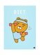 Metal Plate Of A Bear Poster Blue/Orange