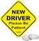 Rubik Magnetic New Driver Car Sign Sticker, New Driver Please Be Patient, Highly Reflective Removable and Reusable, SUV Van Drivers (15x15cm)