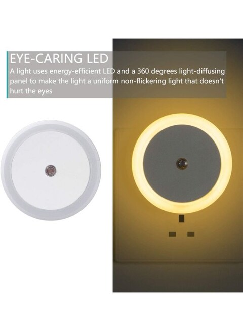 Generic LED Round Shaped Plug In Night Light Super Smart Socket Dusk To Dawn Sensor Lights