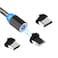 Magnetic USB Charging Cable Multi 3-in-1 Micro USB Type C Lighting Cable Charger with LED Compatible with iPhone Android Type-C Huawei
