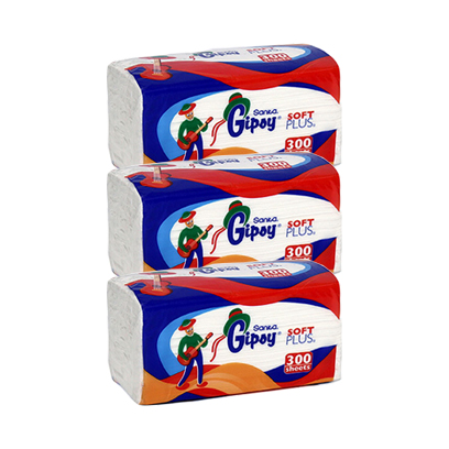 Gipsy Soft Plus Facial Tissue 300 Count X Pack Of 3