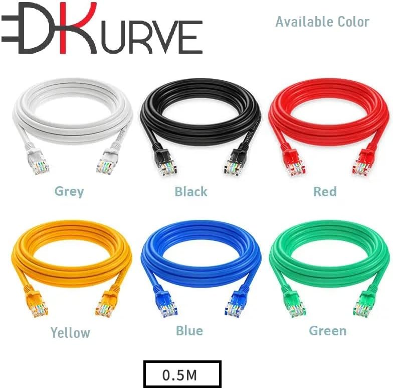 DKURVE CAT6A SSTP/SFTP Booted 10Gigabit/Sec 550MHZ Copper Ethernet Cable -  Patch cord  5 Meter Red Color