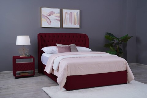 PAN Home Home Furnishings Pluto Headboard Velvet Maroon L-200: H-125cm 200x125 Maroon