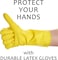 ZALCOON Household Cleaning Gloves, Professional Natural Rubber Latex Dishwashing Gloves, Reusable Kitchen  Gloves (Large)