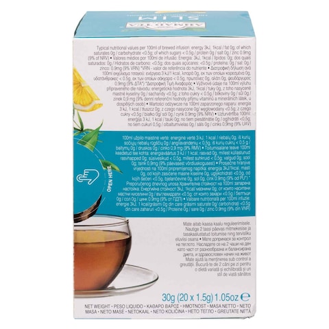 Ahmad Tea Slim Lemon Mate and Matcha Green Tea Plus Zinc 20 Tea Bags