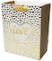 Beautiful Present Bag for any Occasion, Paper Gift Bag (23x18x10cm) (Gold) Unique Design with Durable Ribbon Handles (LOVE) (Pack of 1 Unit).