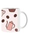 Giftex Kettle And Coffee Beans Print Mug White/Pink/Brown 11Ounce