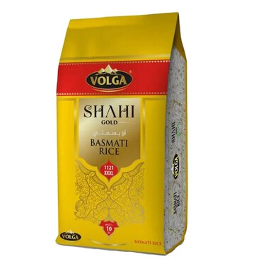 Buy Volga Shahi Gold Basmati Rice XXXL 1121 - 10kg Online | Carrefour UAE