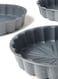 Dessini 3-Piece Granite Cake Pan Set Grey Small Pan (24), Medium Pan (28), Large Pan (32)Cm