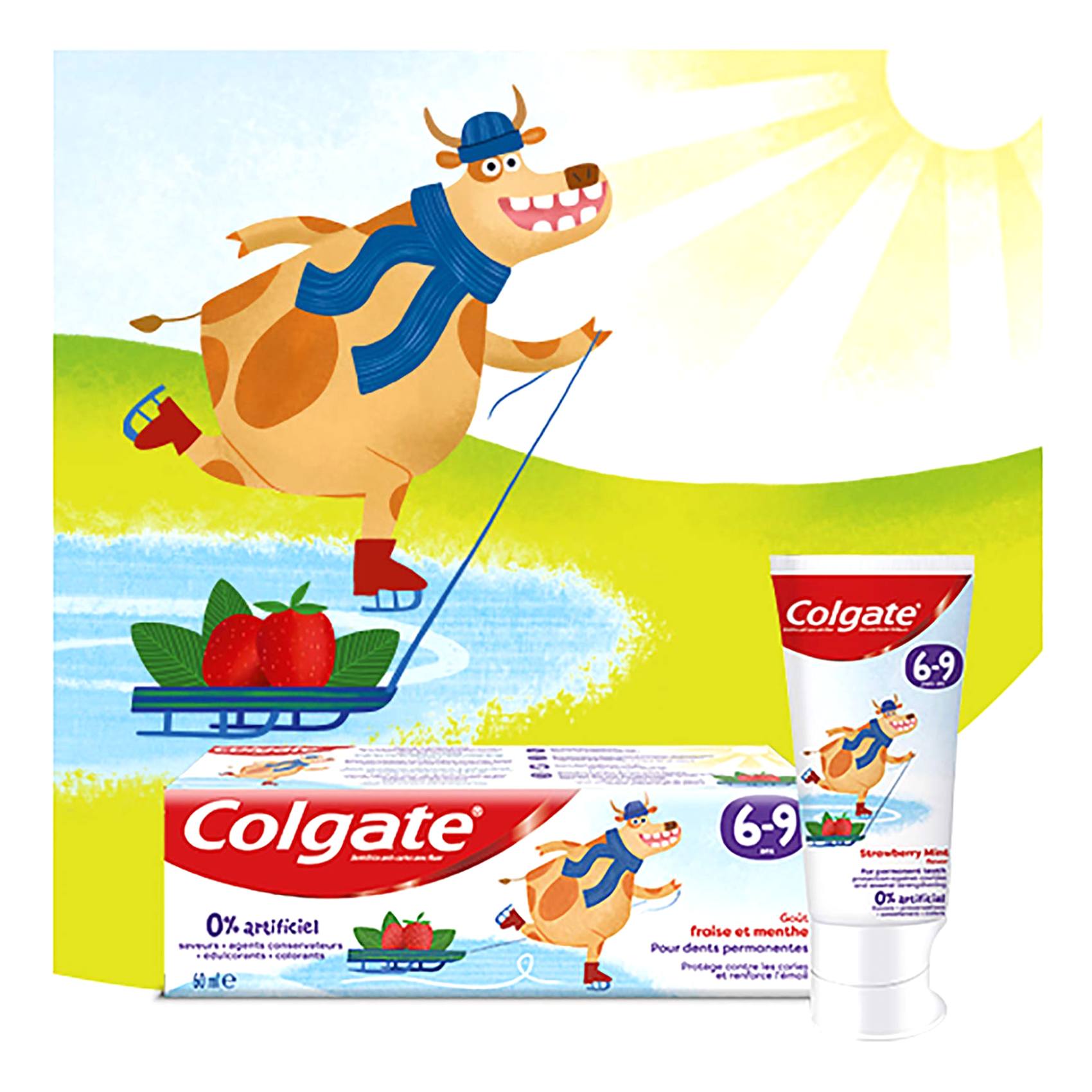 Colgate Kids Artificial Free Toothpaste Strawberry Mint Flavour 6 - 9 Years 60ml