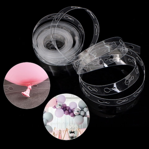 Generic-5M Transparent DIY Balloon Decorating Strip Balloon Chain Connect Strip with Holes Party Supplies for Wedding Birthday Xmas Baby Shower