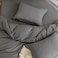 Luna Home Queen Size 6 Pieces Bedding Set, Washable Cotton Dark Gray Color