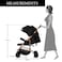 Teknum Reversible Trip Stroller w / Blue Ace Diaper Bag - Black