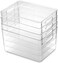 Large Clear Plastic Stackable Bins, Food Storage Containers Box, Organizers for Kitchen, Pantry &amp; Bathroom (6 Pcs)