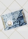 Lowha Decorative Acrylic Serving Tray With Gold Metal Handles And Marble Ink Design 20x30 cm