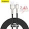 Baseus Data Transfer Cable Cafule Series Braided Nylon 2.4A for iPhone 14 Pro/14 Pro Max, 13 Pro/13 Pro Max/13/13 mini, iPad 9, 12 mini/12/12 Pro and More 2M Black