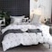 GOLDEN HOME  6-Piece King Size Duvet Cover Set, 1 Duvet Cover + 1 Fitted Sheet + 4 Pillow Cases, Microfibre, Muesli