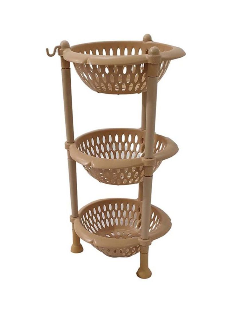 Buy Almufarrej 3-Tier Tray Round Vegetable Rack Beige 35x74cm Online ...