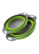 Generic 2-Piece Round Foldable Vegetable Strainer Basket Green/Grey 29X24X9.5Centimeter