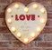 Retro LOVE Metal Heart with LED Lights 23cm