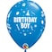 Birthday Boy 11in Dark Blue Latex Balloon 6 pcs