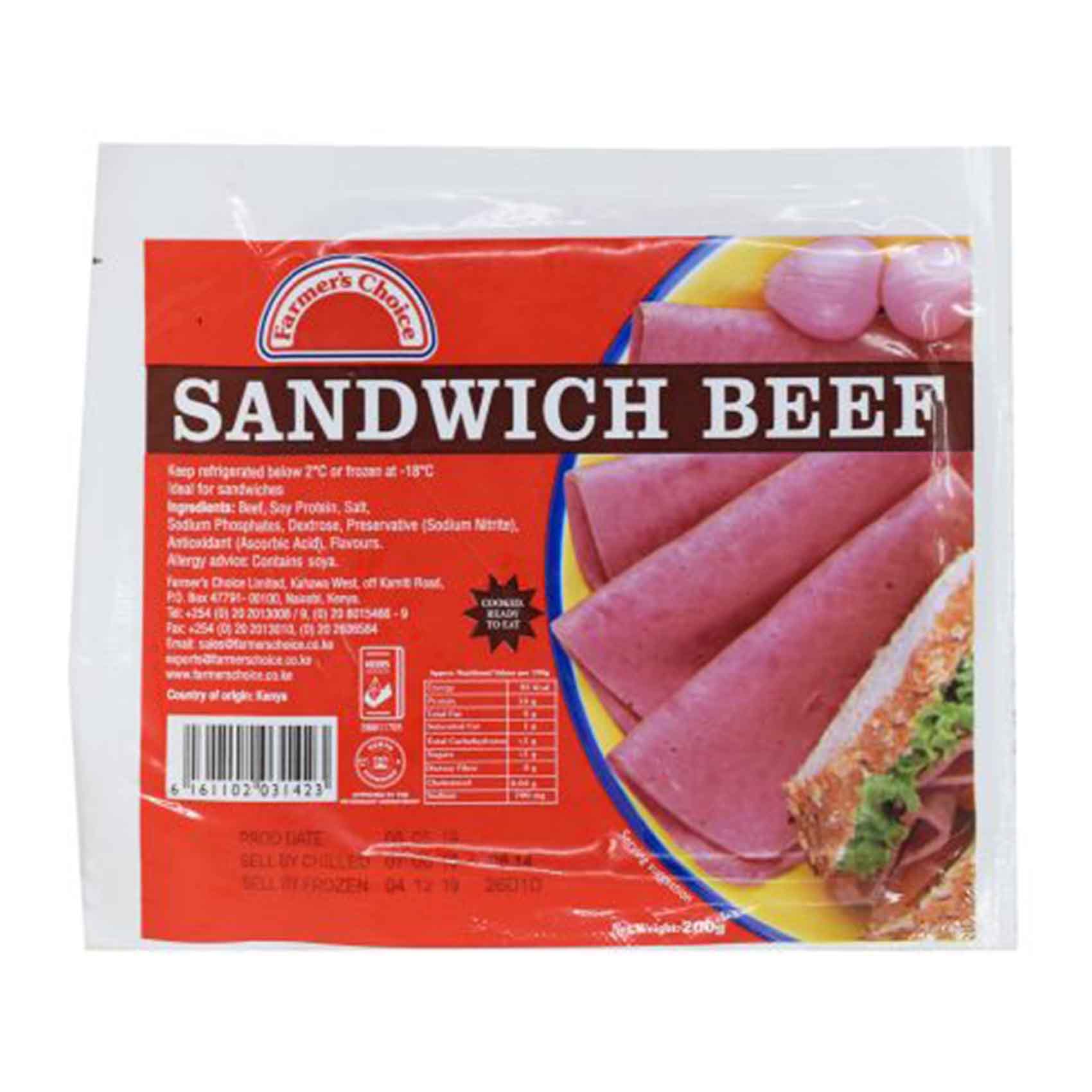 Farmer&#39;s Choice Sandwich Beef Ham 200g