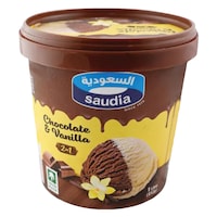 Saudia 2 in 1 Chocolate & Vanilla Ice Cream 1 Litre