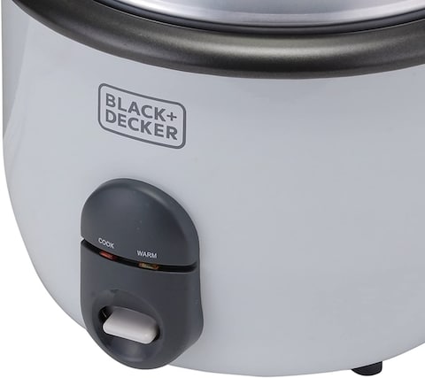 Black + Decker 2-in-1 Non-Stick Rice Cooker with Steamer, 700W, 1.8L, RC1860-B5, 2 Years Warranty