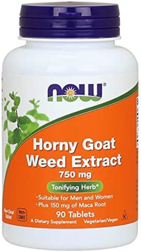 Now Foods, Epimedium Weed Extract, Tonifying Homeopathy Herbs, For Men And Women, 750 Mg, 90 Tablets (Packaging May Vary)