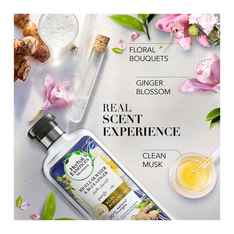 Herbal Essences Bio Renew Purify Micellar Water &amp; Blue Ginger Conditioner - 400 ml