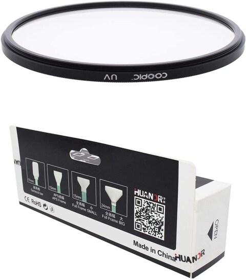 Coopic 62mm Uv Lens Protective Filter With 8Pcs Huanor Hn7 24mm Dry &amp; Wet Professional Ccd/cmos Swab Camera Sensor Cleaner For All Cameras