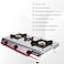Nobel 3 Gas Burner/3 Brass Burners Gas Stove Stainless Steel Enamel Porcelain Trivet Auto Ignition Tripple Burner 710 x 410 x 140 (W x D x H) mm NGT3001 With 1 Year Warranty