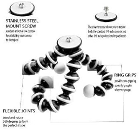 Generic Dpl - Tripod Lunch In Gorilla 10&quot; Inch Camera Mobile Holder Gorilla Tripod 10&quot; Inch Phone Mount Smartphone 360*Flexible Foldable Adjusteble Portable Octopus Medium Size Tripod Stand For Dslr