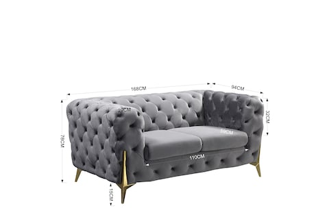 chesterfield moon Six seater living room sofa set furniture Italian modern luxury style velvet fabric chesterfield sofa