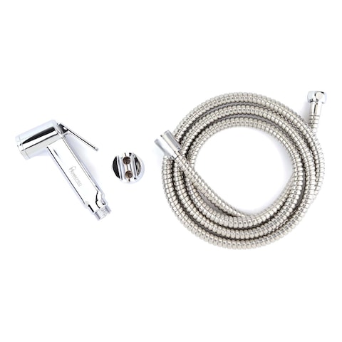 Home Pro Chrome Plated Shattaf With Hose Silver Set of 3