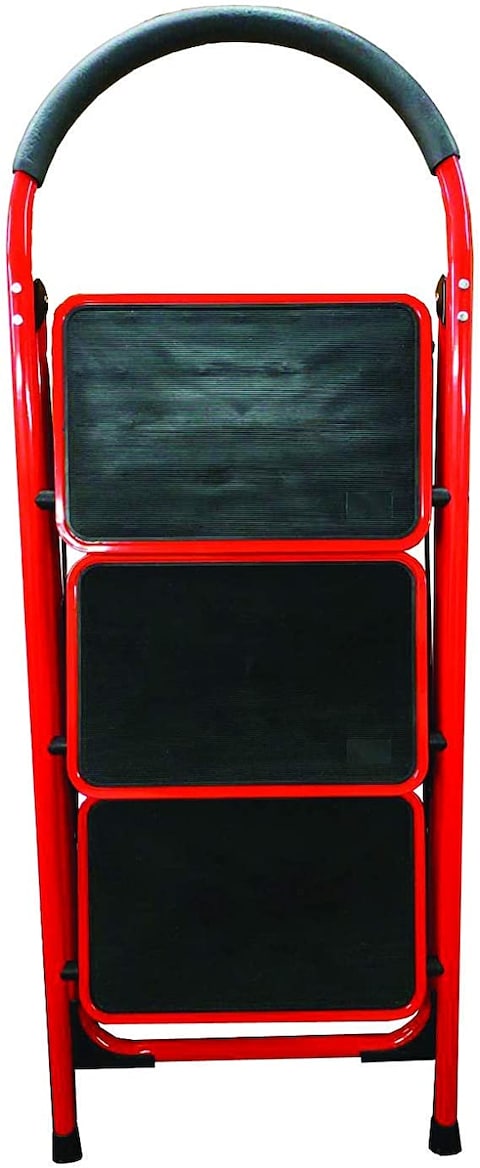3 Step Ladder Folding Stool Foldable Step Ladder with Rubber Handgrip and NonSlip Treads 330lbs Capacity Ladder for Kitchen Red  Foldable Ladders Multicolor Step Ladder for Genral Maintinace Use etc