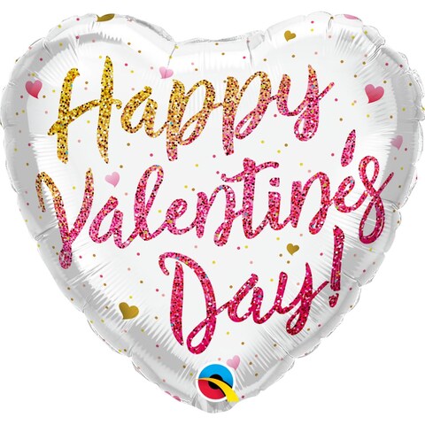Qualatex Valentine’s Glitter Foil Balloon- 18-Inch Size- Ombre