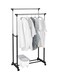 Double Pole Clothes Portable Rack Silver/Black 78x42x160cm