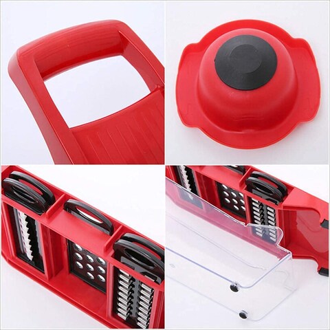Vegetable Slicer Vegetable Choppers Slicer Dicer, Onion Salad Veggie Chopper Food Cutter Manual Mandoline Slicer, Ribbon and Spiral Slicer with Container, Anti-slip Kitchen Potato Tomato Cutter