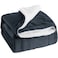 Reversible Soft Sherpa Bed Blanket Throw Blanket King Size Dark Grey 220x240 cm