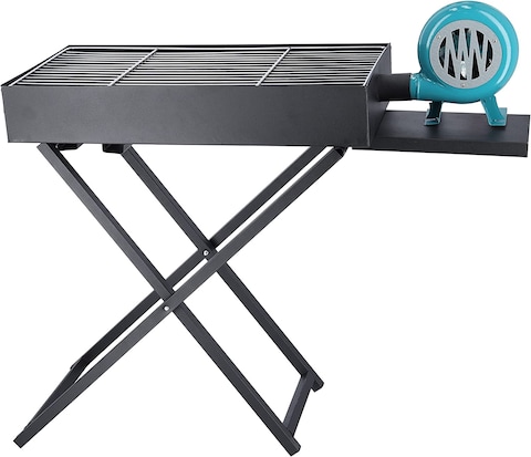 Large Barbeque Grill Stand with Blower Fan (Black)