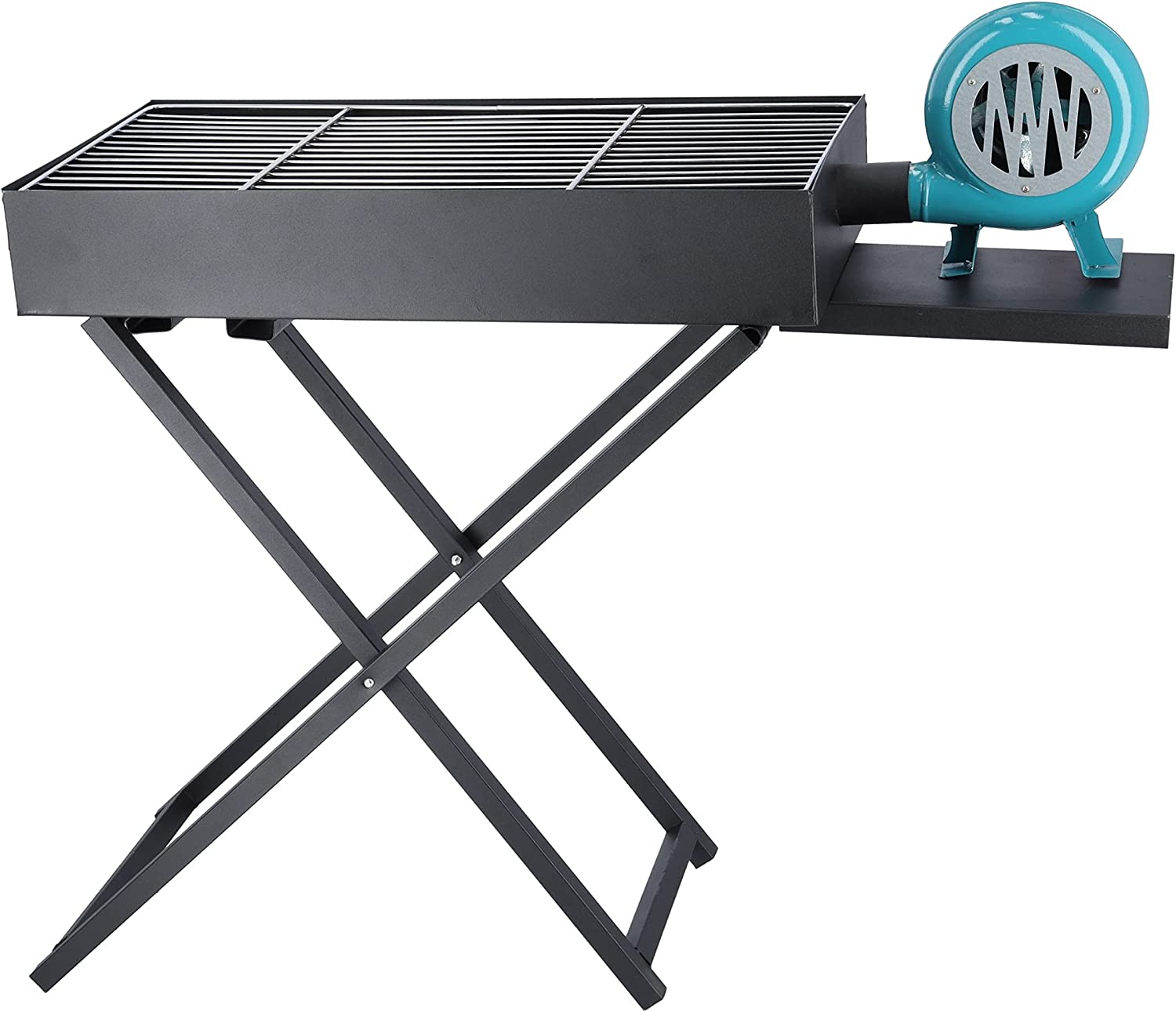 Large Barbeque Grill Stand with Blower Fan (Black)